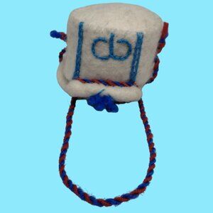Bandleader Doll Hat Cap White Felt Miniature